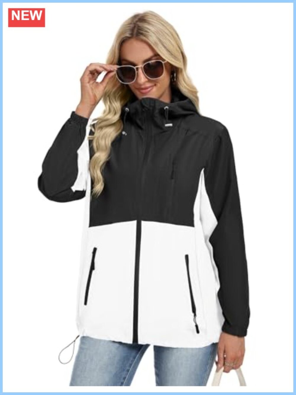 Lightweight Packable Waterproof Rain Jacket with Hood Windbreaker